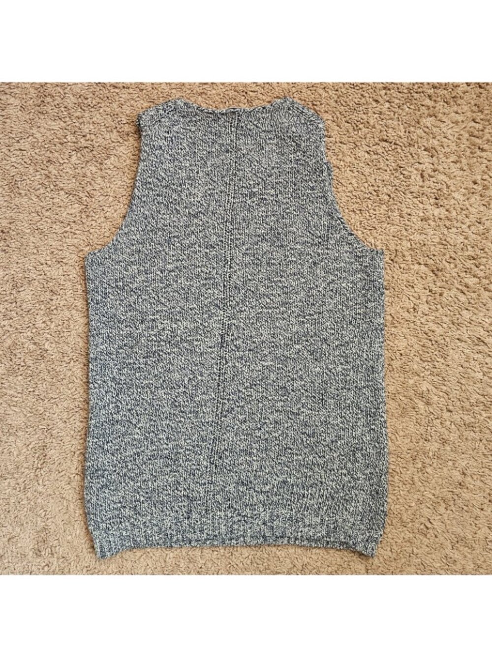 Gap Knit Tank Top Womens XS Blue Marled Cotton Blend Sweater Vest Pullover - Picture 2 of 7